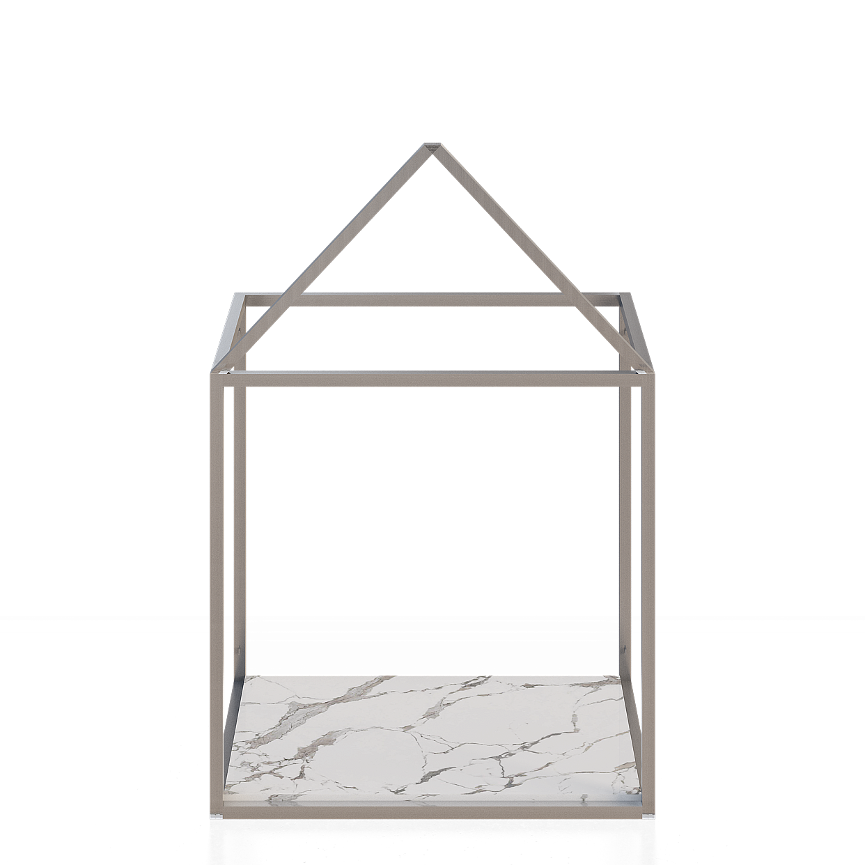 Chic Low-Poly Shelf 3D Model – Light Wood & Marble