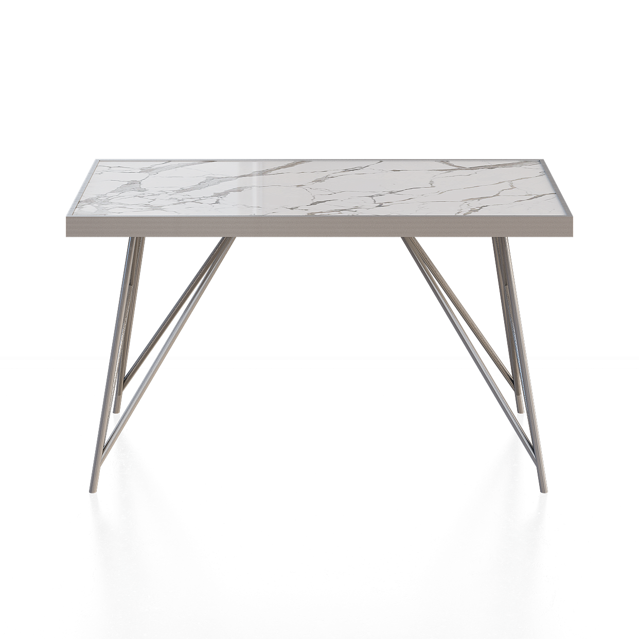 Urban Style Office Desk 3D Model – Marble and Metal