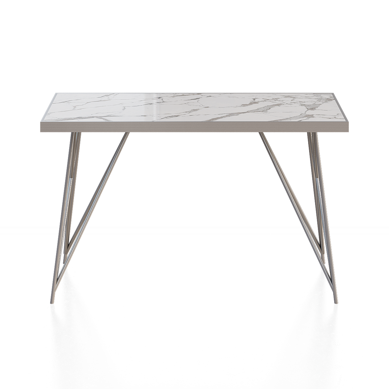 Urban Style Marble Table 3D Model – Polished Marble & Steel