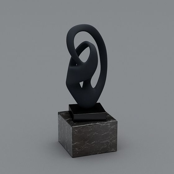 Stylish Abstract Earrings 3D model