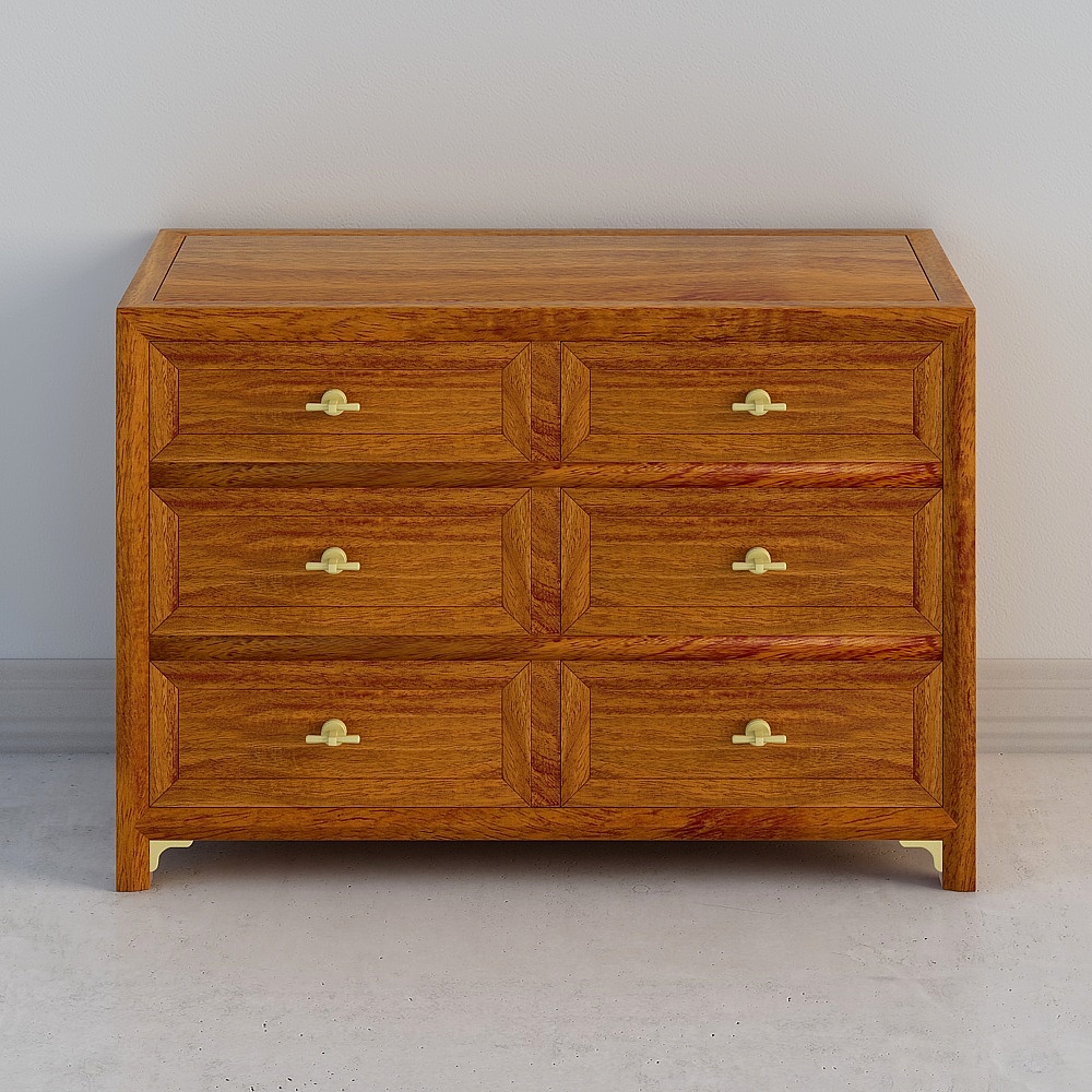 Vintage Wooden Chest 3D model for Elegant Interiors
