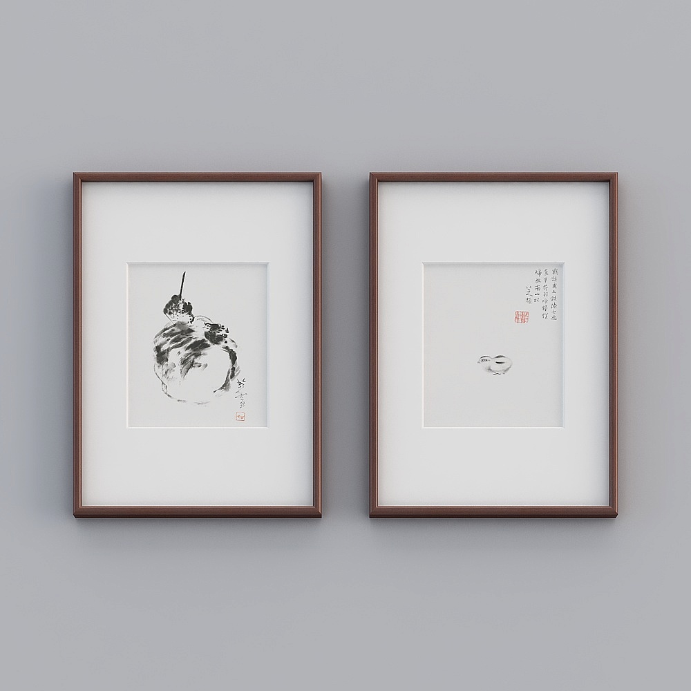 Ink Painting Frame 3D model