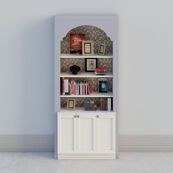 Stylish Low-Polygon Bookshelf 3D Model for Modern Interiors