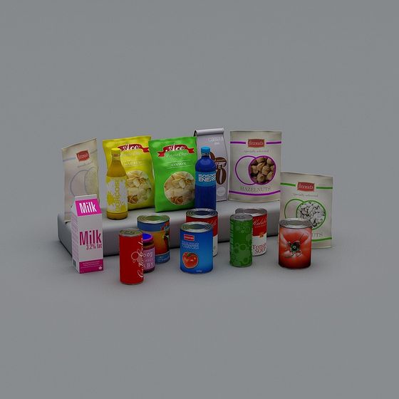 Vibrant Grocery Items 3D Model Collection