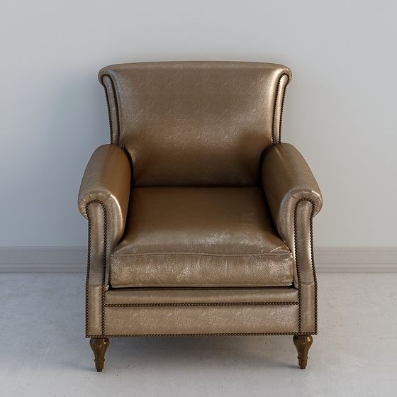 Luxe Leather Armchair 3D model