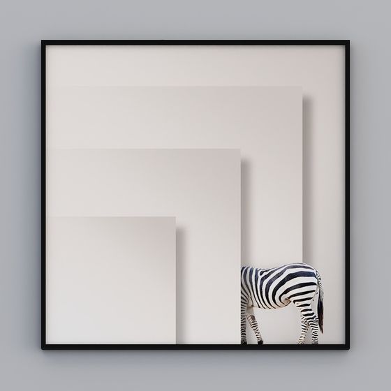 Zebra & Geometry 3D Model
