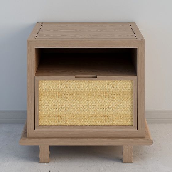 Rattan Side Table 3D model for Modern Interiors