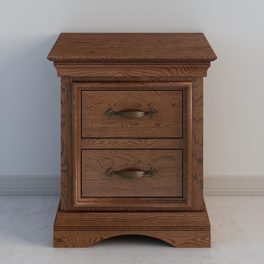 Vintage two drawer bedside table 2