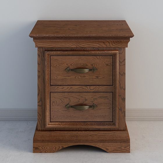 Vintage Nightstand 3D model with High-detail Aesthetics