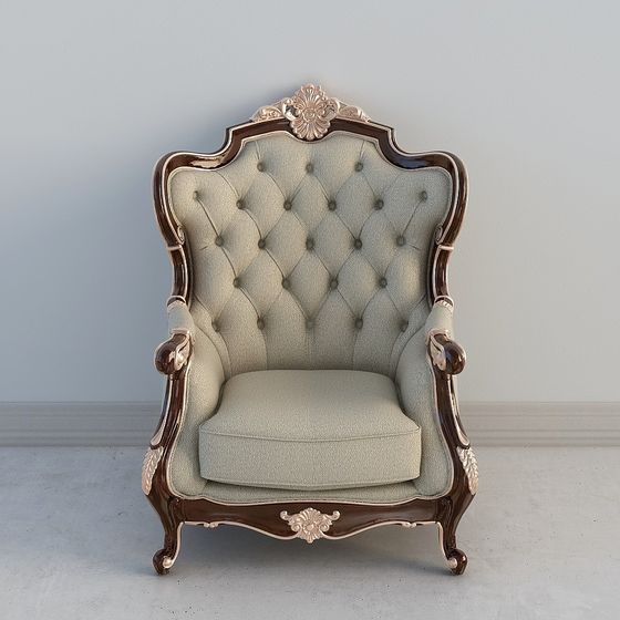 Elegant Classic Modern Armchair 3D model
