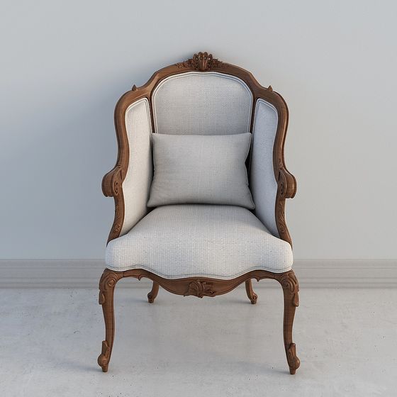 Elegant Vintage-Inspired Armchair 3D model
