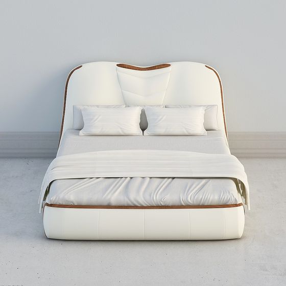 Elegant Low-Poly Bed 3D Model Design