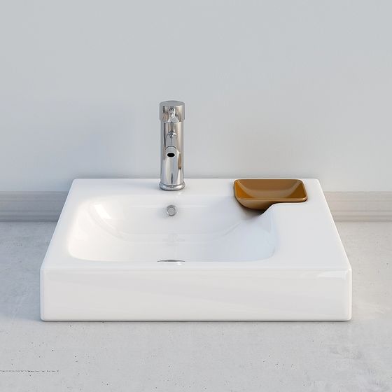 Square Basin 3D model for Modern Interiors