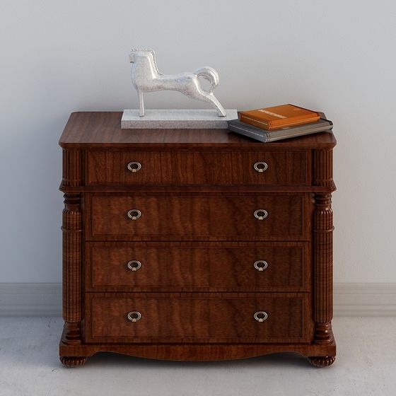 Classic Wooden Dresser 3D model