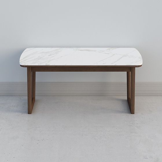 HK01-11 Stone Table 3D Model in Brown