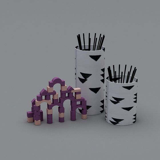 Building Blocks and Pencil Holders 3D model
