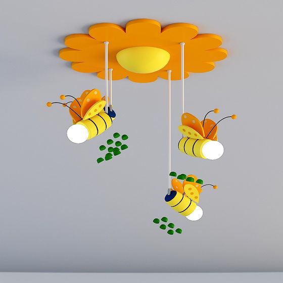 Charming Bee Pendant Light 3D model