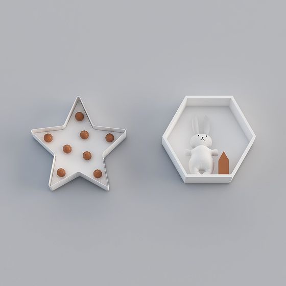 Minimalist Star and Hexagon Decorative 3D Models