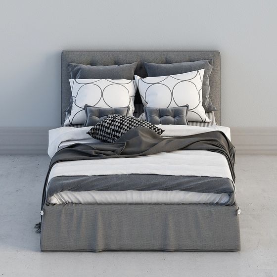 Modern Minimalist 3D Bed Model Design