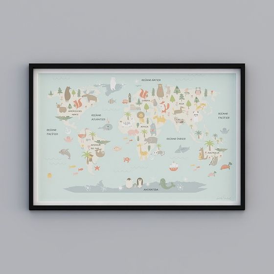 Colorful Low-Poly World Map 3D model for Creative Projects