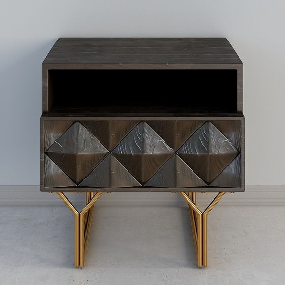 Diamond Metal Side Cabinet 3D model