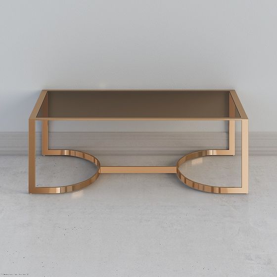 Trendy Low-Poly Metallic Coffee Table 3D model