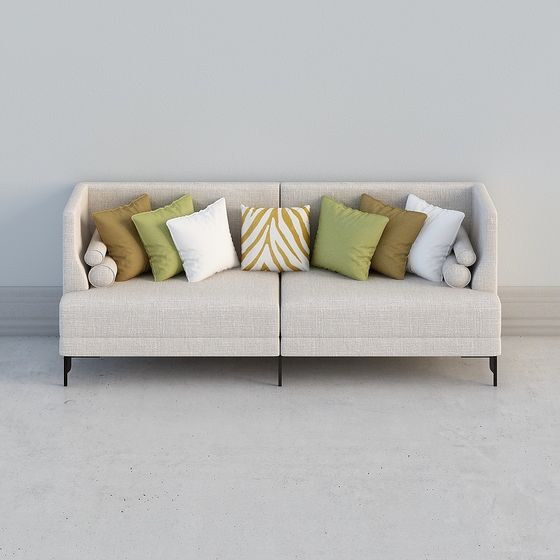 Modern Minimalist Low-Poly Sofa 3D model