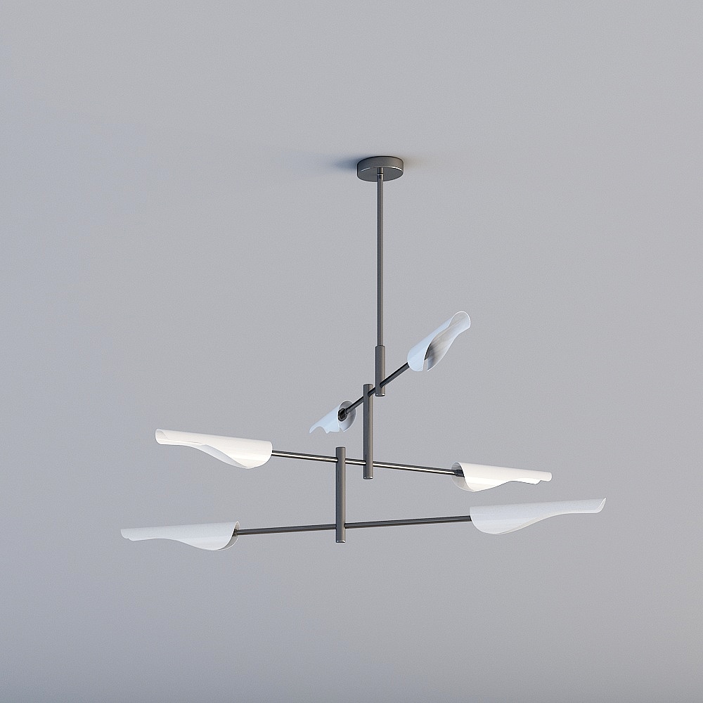 Elegant Low-Polygon Chandelier 3D model