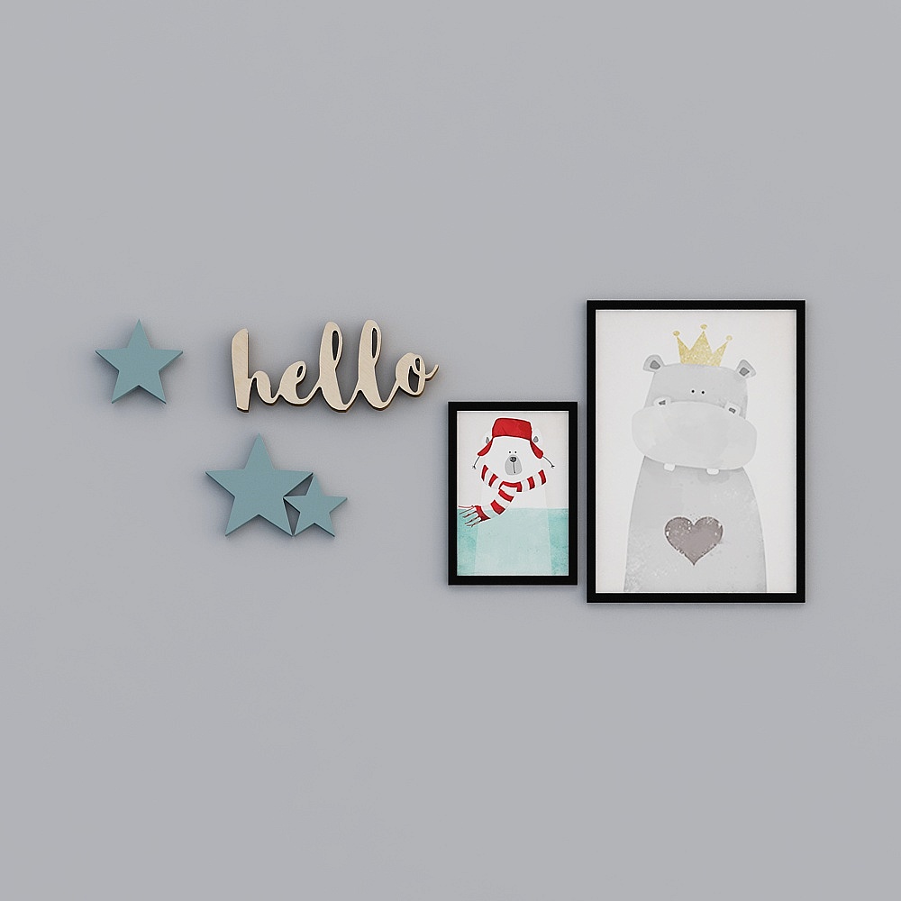 Cool House - Modello 3D della Stanza dei Bambini Moderna (4)-1 (Combinazione