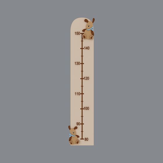 Adorable Growth Chart with Teddy Bears 3D model