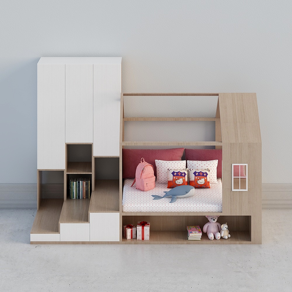 Charming 3D Bed Model for Modern Minimalist Bedrooms