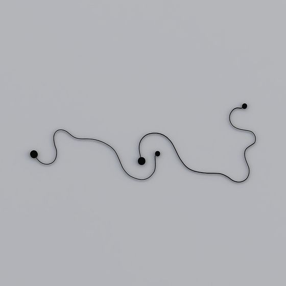 Elegant Black Line Art 3D Model