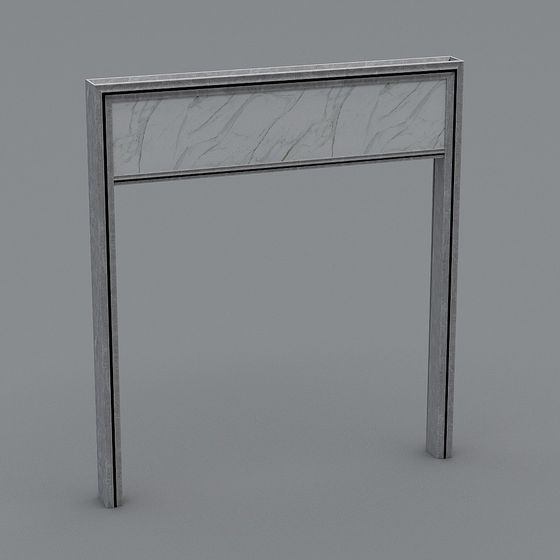 Sleek Minimalist Metal Door Frame 3D model