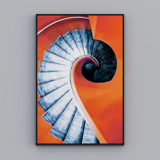 Vibrant Low-Polygon Spiral Staircase 3D model