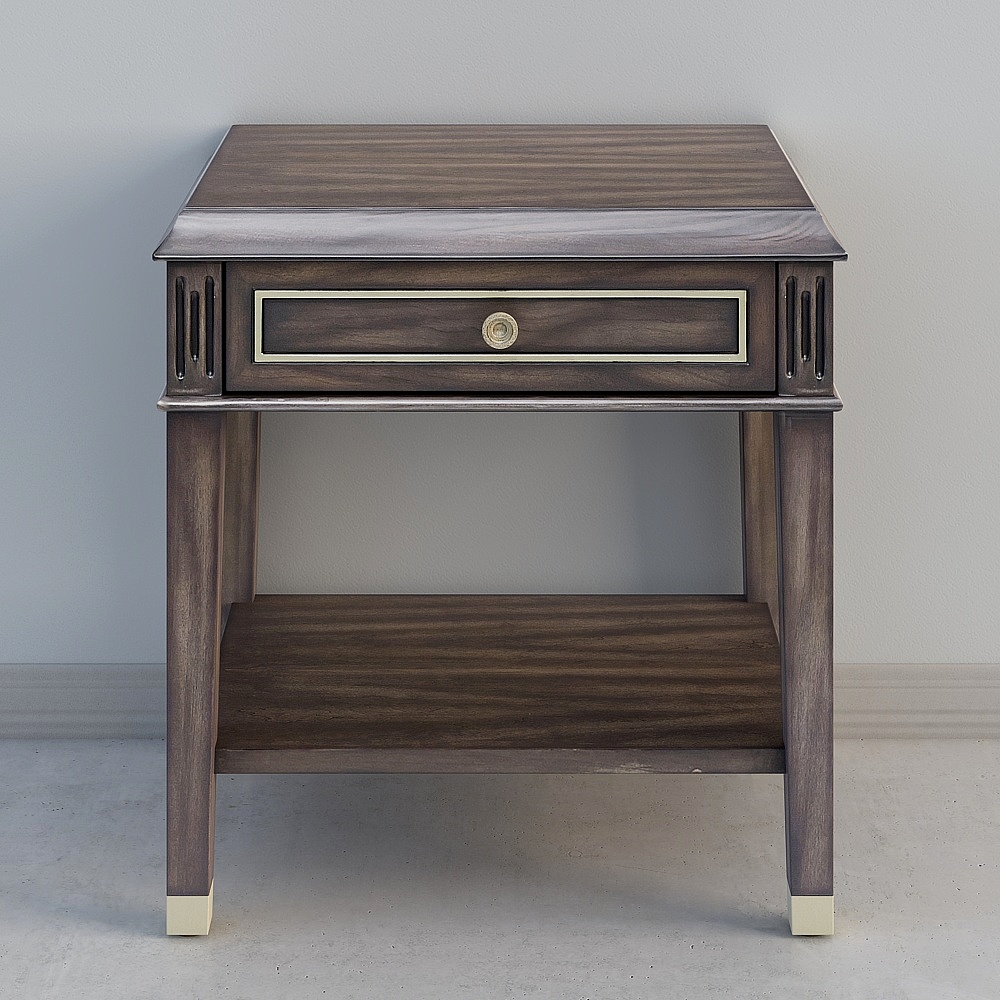 Gray Big Thousand British Bedside Table 3D Model
