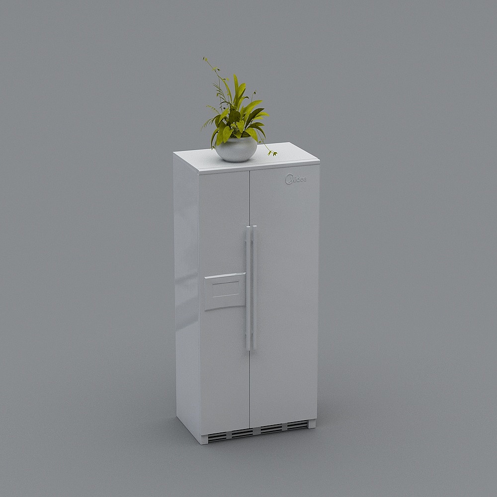 Stylish Minimalist Refrigerator 3D model