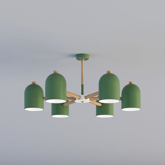 Minimalist Green Pendant Light 3D model