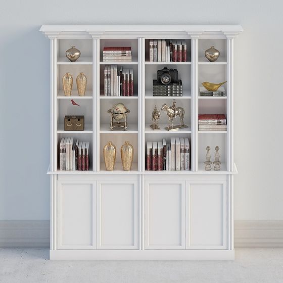 Elegant Classic Bookshelf 3D model for Modern Interiors