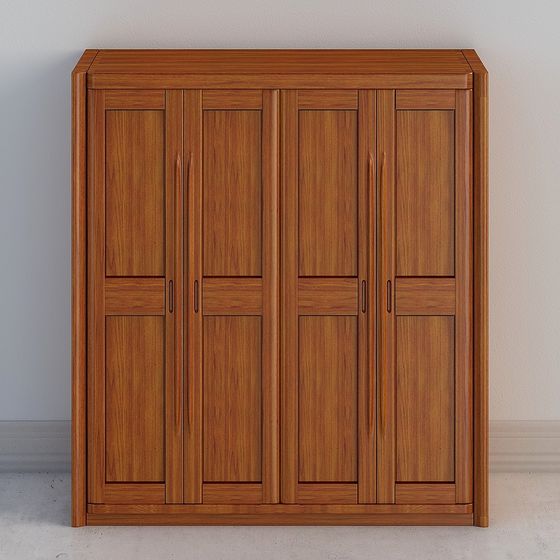 Sophisticated Wooden Wardrobe 3D model for Modern Interiors