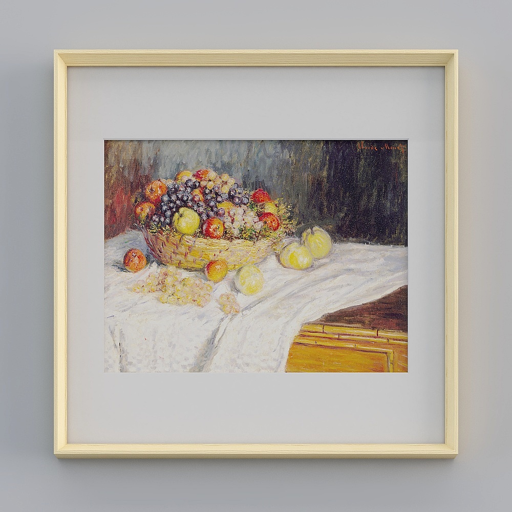 Impressionist Fruit Basket 3D Model