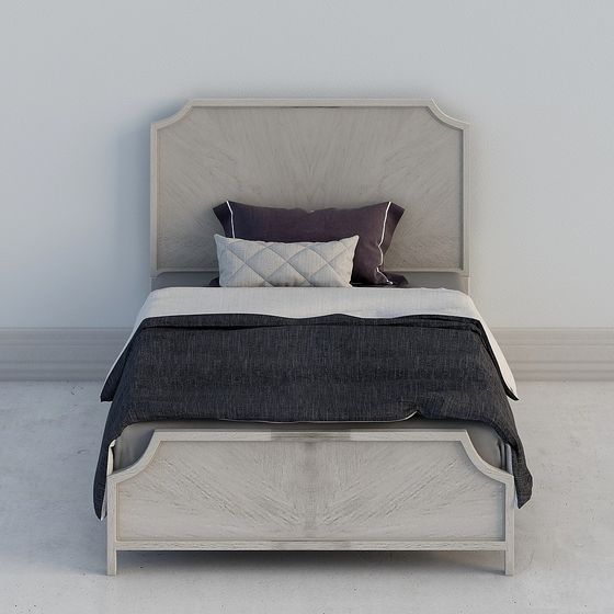Elegant Low-Polygon 3D Model Bed for Modern Interiors