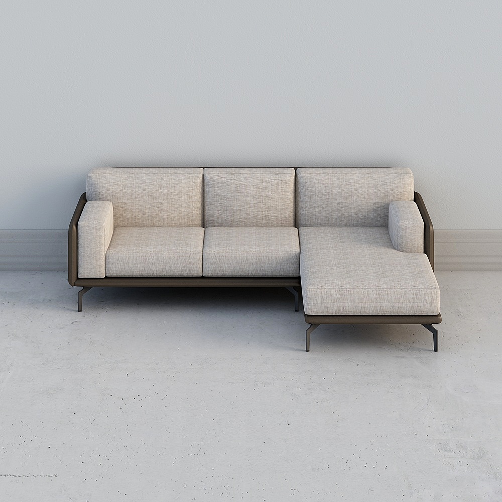 Arno Arnault einfacher Stoffsofa rechts für drei Personen und links Prinzessin