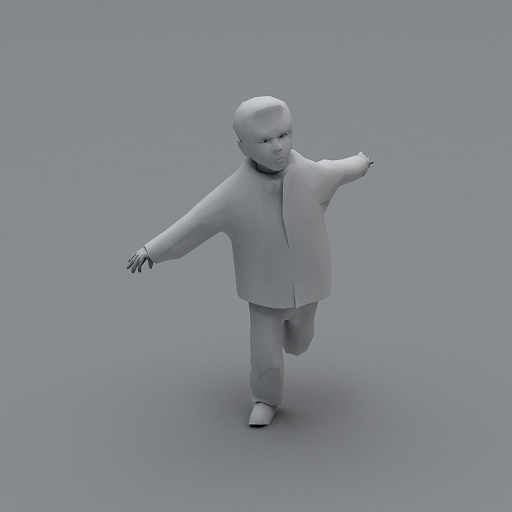 Stylish Low Poly 3D Character Model