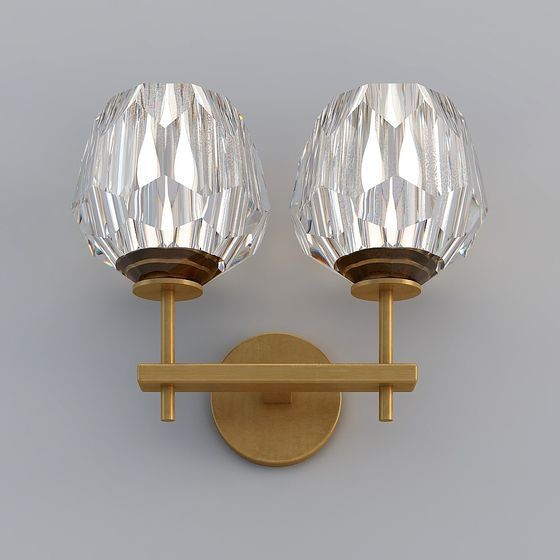 Stylish Crystal Wall Sconces 3D model for Interiors