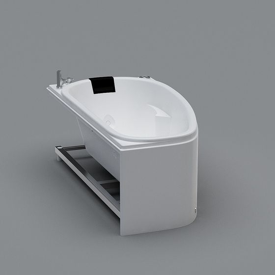 Minimalist 3D Bathtub Model for Modern Interiors