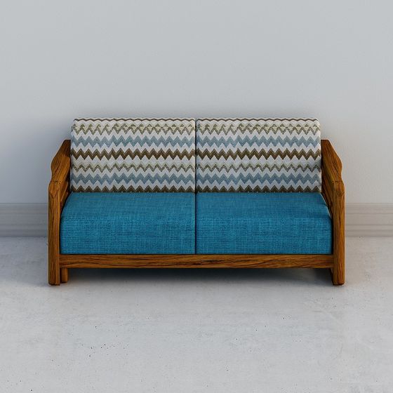 Stylish Low-Polygon Sofa 3D model for Modern Interiors