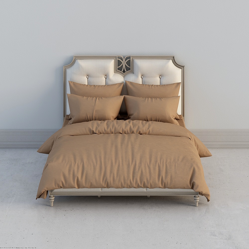 Elegant Low-Polygon Bed 3D Model