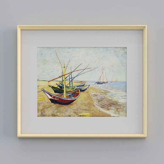 Cornice in Legno Orizzontale Singolo Kippoon con Barchetta da Pesca 62x72 cm