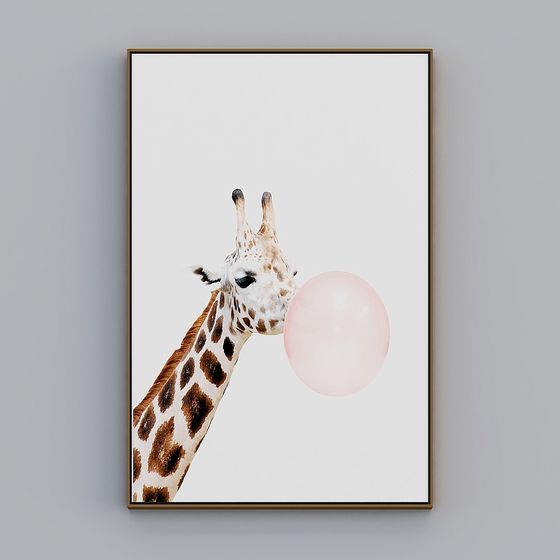 Giraffe Blowing Bubbles 3D model