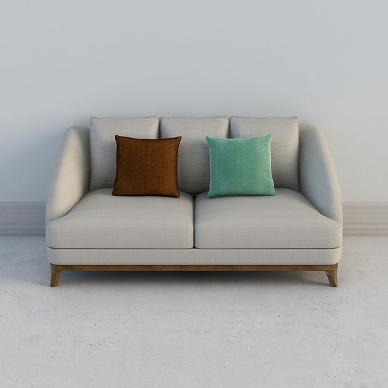 Stylish Low-Polygon Sofa 3D model